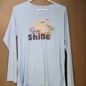 Light Blue 'Sun Shine' Graphic Long Sleeve Shirt